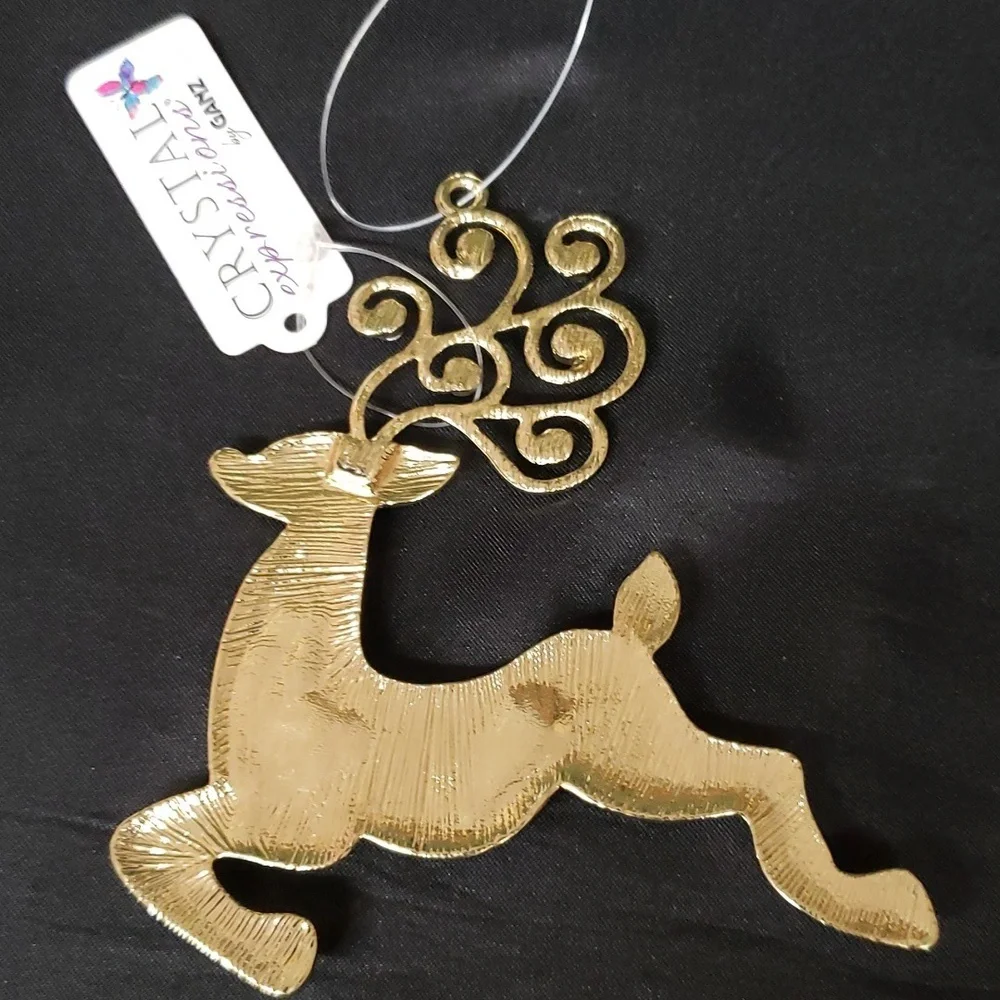 Ganz NWT Holiday Deer Jeweled Ornament